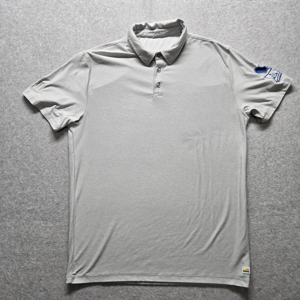 Vuori Mens Grey YPO Las Vegas Pickleball Invitational Performance Polo Shirt L